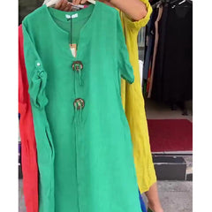 2025 New Casual Loose Women's Solid Color Simple Dresses