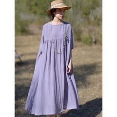 Tencel ramie dress women spring gentle wind long loose skirt