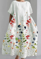 Summer New Loose Round Neck Fashion Premium Short Sleeve Printed Dresses