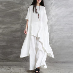 (25% off any two pieces)2024 Big Size Women's Cotton and Linen Two-Piece Casual Dress Set