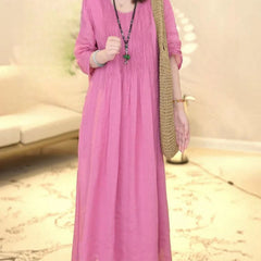 Design sense of light luxury loose temperament cotton linen dresses