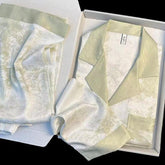 (25% Off Any Two Items)Ice silk pajamas ladies summer long-sleeved new summer air-conditioned room cool feeling spring and autumn home wear suit