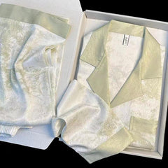 (25% Off Any Two Items)Ice silk pajamas ladies summer long-sleeved new summer air-conditioned room cool feeling spring and autumn home wear suit