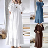 (25% Off Any Two Items)Dress Vintage Solid Ruffle Hem Sundresses