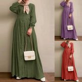 ( 30% off any two items )New retro long sleeve solid color long skirt