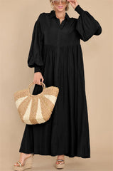 (25% Off Any Two Items) New Long Solid Color Button Down Dresses