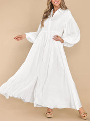 (25% Off Any Two Items) New Long Solid Color Button Down Dresses