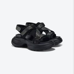 (25% off any 2 pieces)2024 Summer New Arrival Rhinestone Torre Sports Sandals Women's Velcro Platform Height Increasing Casual Shoes