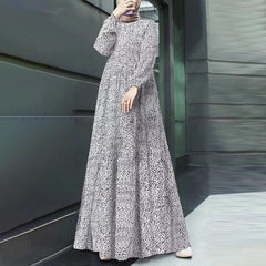 (25% off any two items)New style comfortable casual long sleeve pullover loose waist long dress