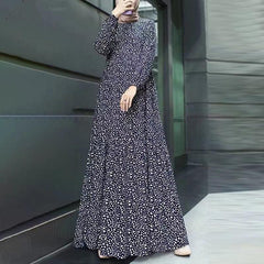 (25% off any two items)New style comfortable casual long sleeve pullover loose waist long dress