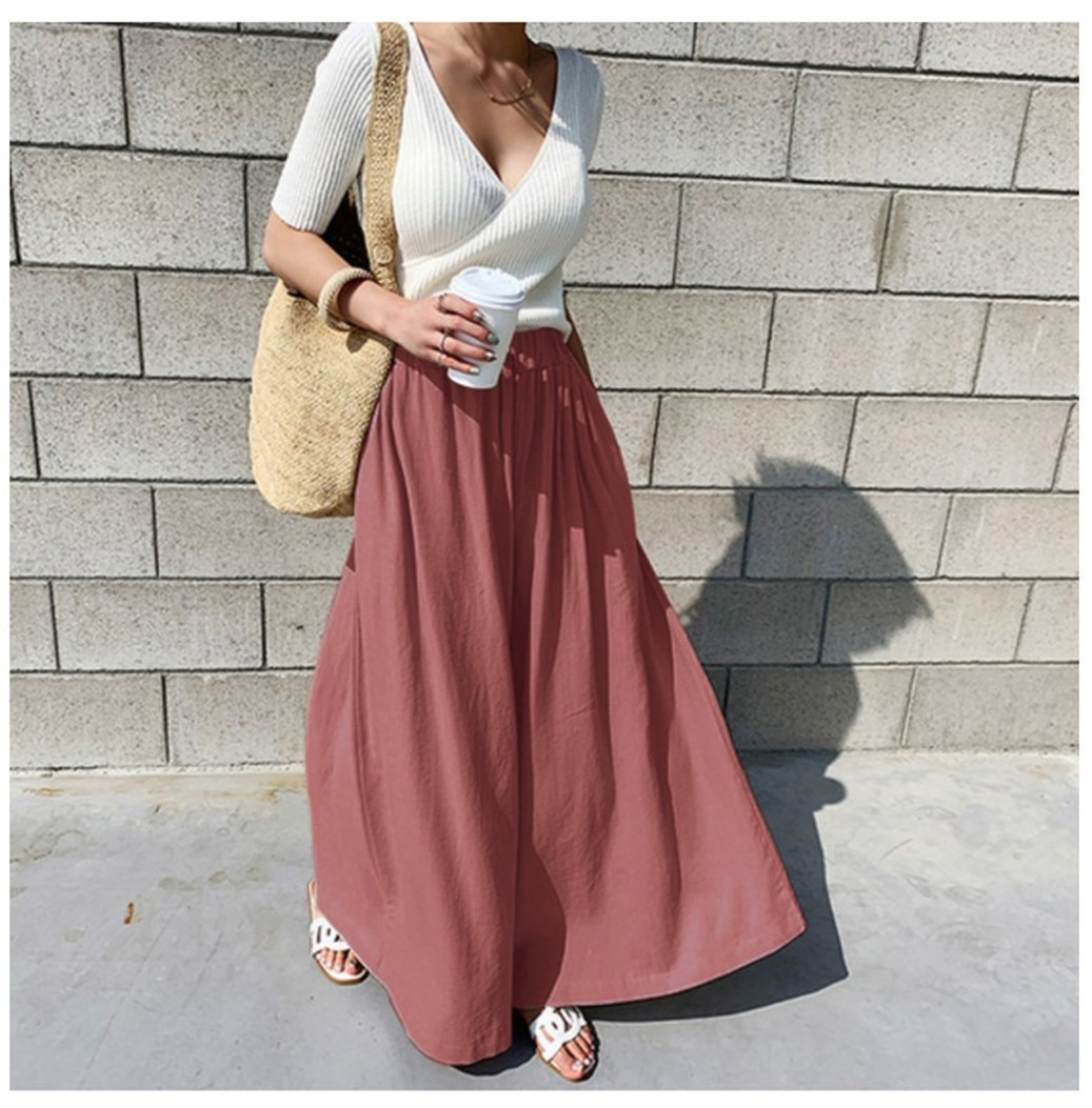 (25% off any two items)2024 Summer Breathable Loose Linen Pants Skirt Pants Women's Long Pants