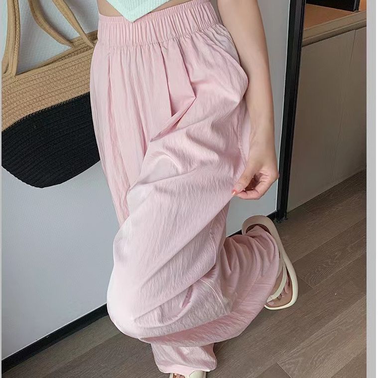 (25% off any 2 pieces) Summer new high-waisted draped casual versatile lazy style loose wide-legged pants