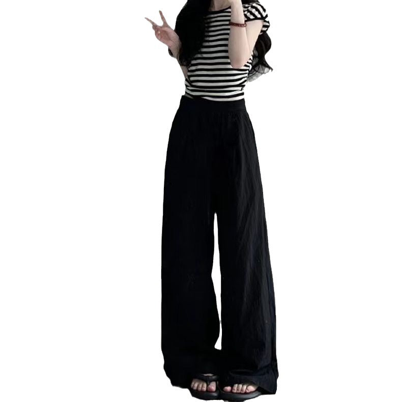 (25% off any 2 pieces) Summer new high-waisted draped casual versatile lazy style loose wide-legged pants