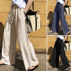 2024 Fashion High Waist Solid Color Casual Loose Pants