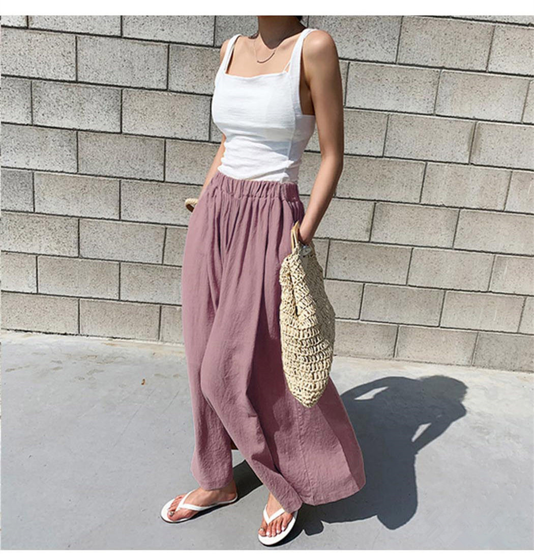 (25% off any two items)2024 Summer Breathable Loose Linen Pants Skirt Pants Women's Long Pants