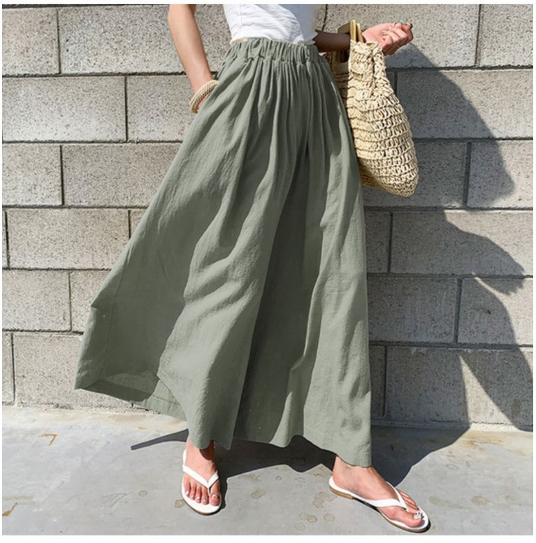 (25% off any two items)2024 Summer Breathable Loose Linen Pants Skirt Pants Women's Long Pants