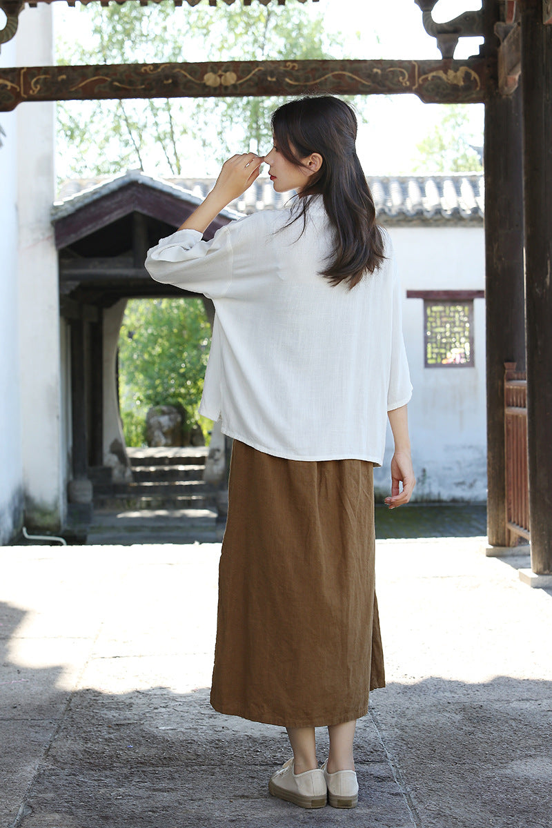 Linen Design Half Body Skirt Vintage Set (available separately, 25% off two)