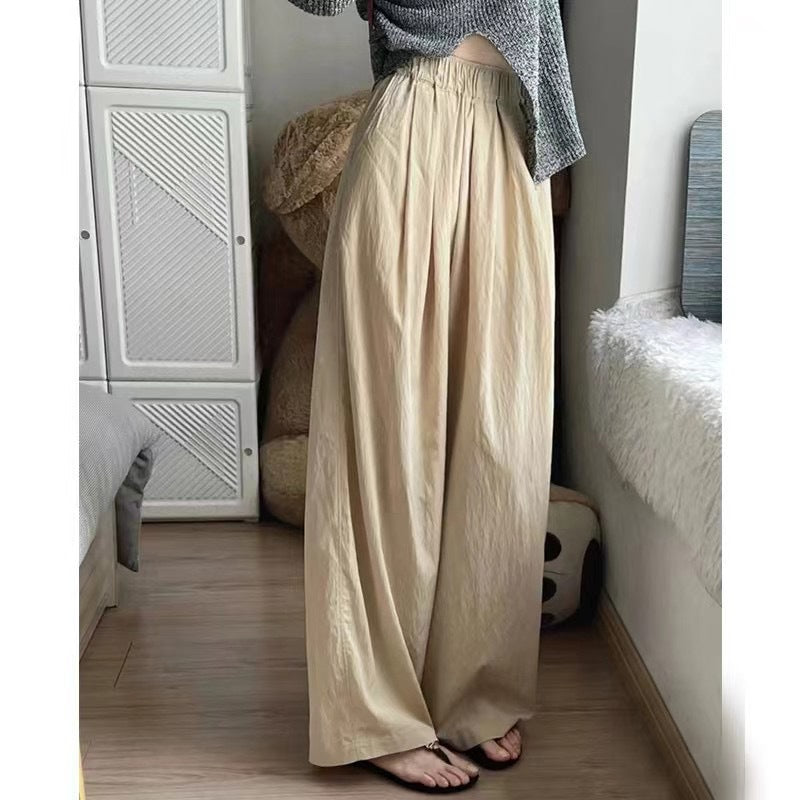 (25% off any 2 pieces) Summer new high-waisted draped casual versatile lazy style loose wide-legged pants