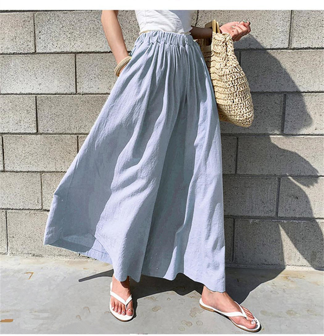 (25% off any two items)2024 Summer Breathable Loose Linen Pants Skirt Pants Women's Long Pants