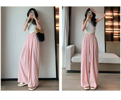 (25% off any 2 pieces) Summer new high-waisted draped casual versatile lazy style loose wide-legged pants