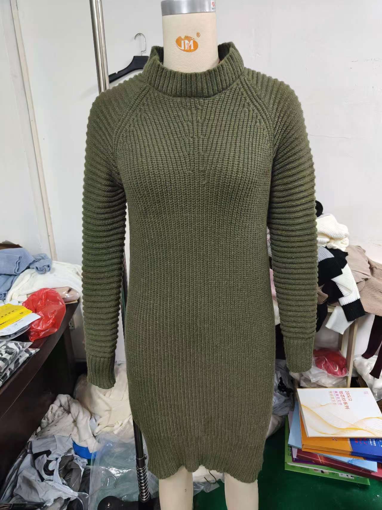 Turtleneck Sweater Women Long Sleeve Knit Sweater Dresses