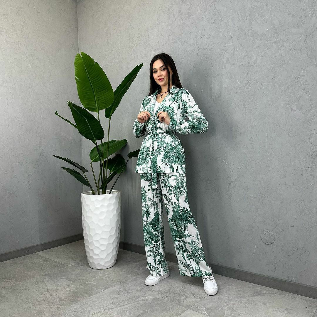 （30% Off Any Two Items） Digital Printing Long Sleeve Loose Tie Fashion Casual Two Piece Suit