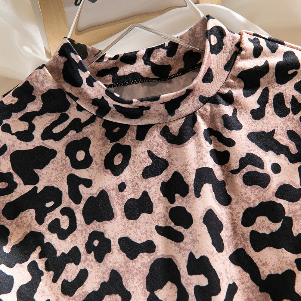 Wild Leopard Sexy Patchwork Sheer Mesh Bodycon Long Sleeve Leopard Printed