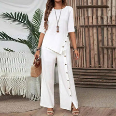 2025 Cotton Linen V-Neck Tie Solid Color Loose Plus Size Dress