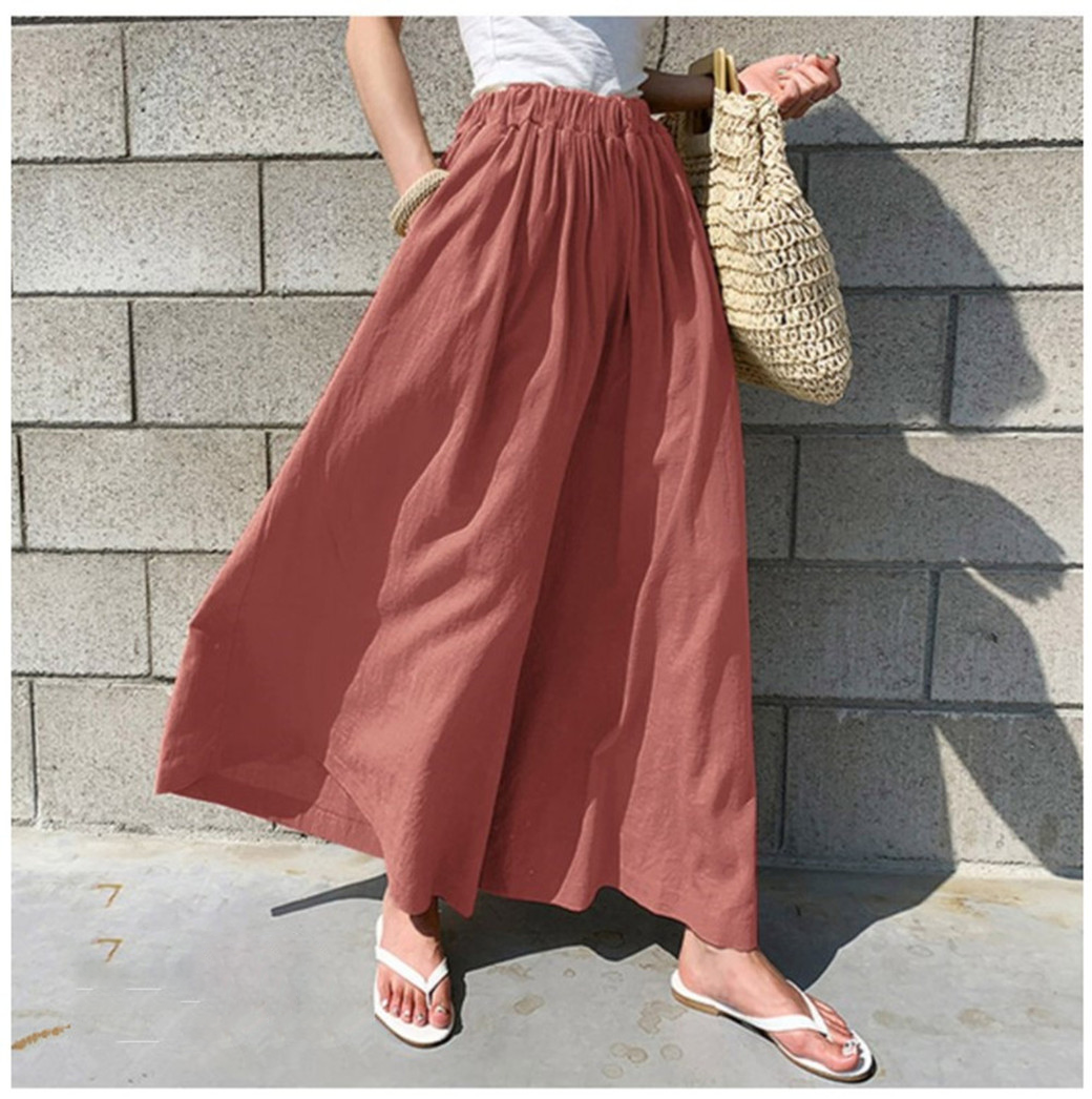 (25% off any two items)2024 Summer Breathable Loose Linen Pants Skirt Pants Women's Long Pants