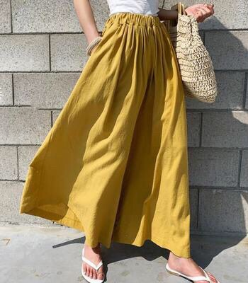 (25% off any two items)2024 Summer Breathable Loose Linen Pants Skirt Pants Women's Long Pants