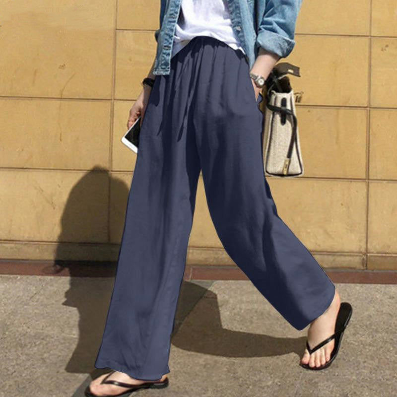 2024 Fashion High Waist Solid Color Casual Loose Pants