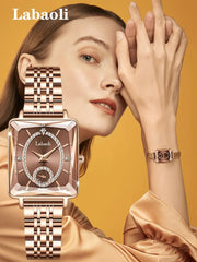 Light luxury waterproof square ladies watch