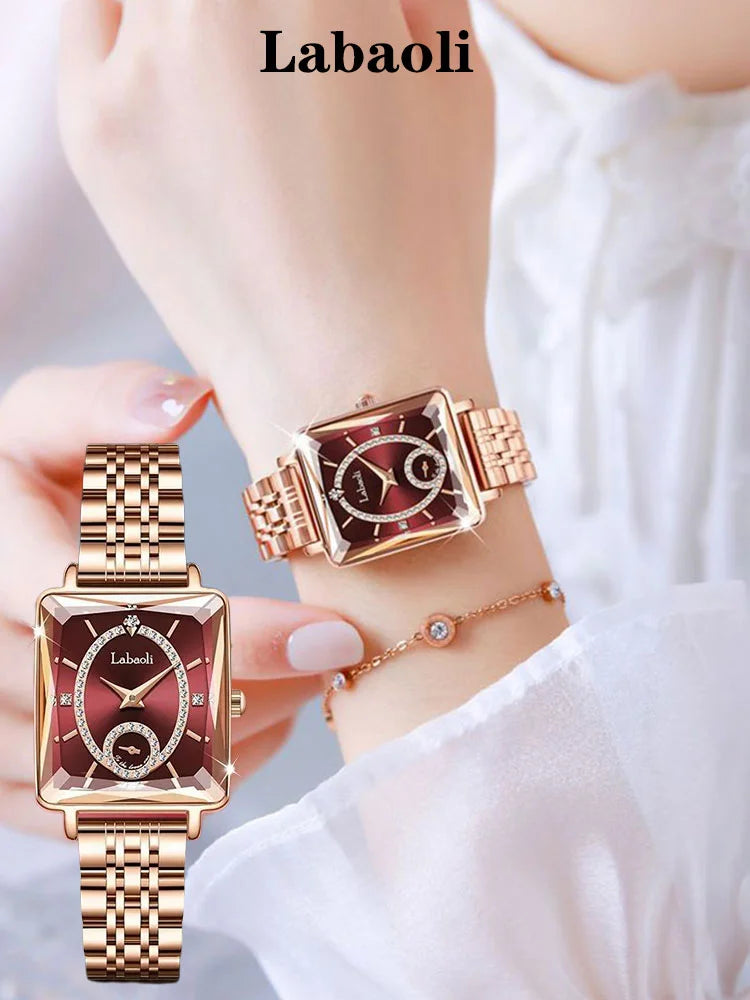 Light luxury waterproof square ladies watch