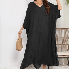 (25% off any 2 pieces) Women's V-Neck Loose Casual Split Dresses