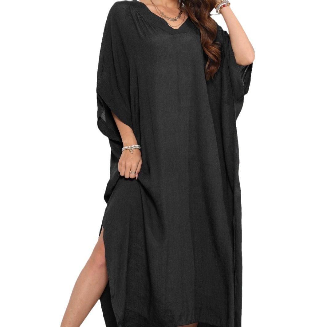 (25% off any 2 pieces) Women's V-Neck Loose Casual Split Dresses