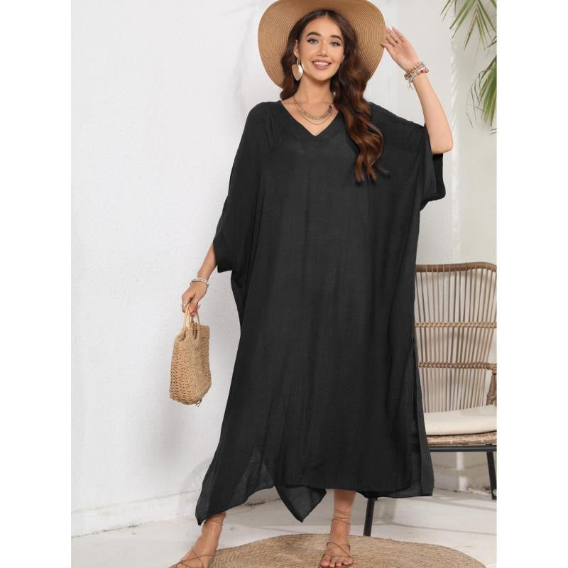 (25% off any 2 pieces) Women's V-Neck Loose Casual Split Dresses