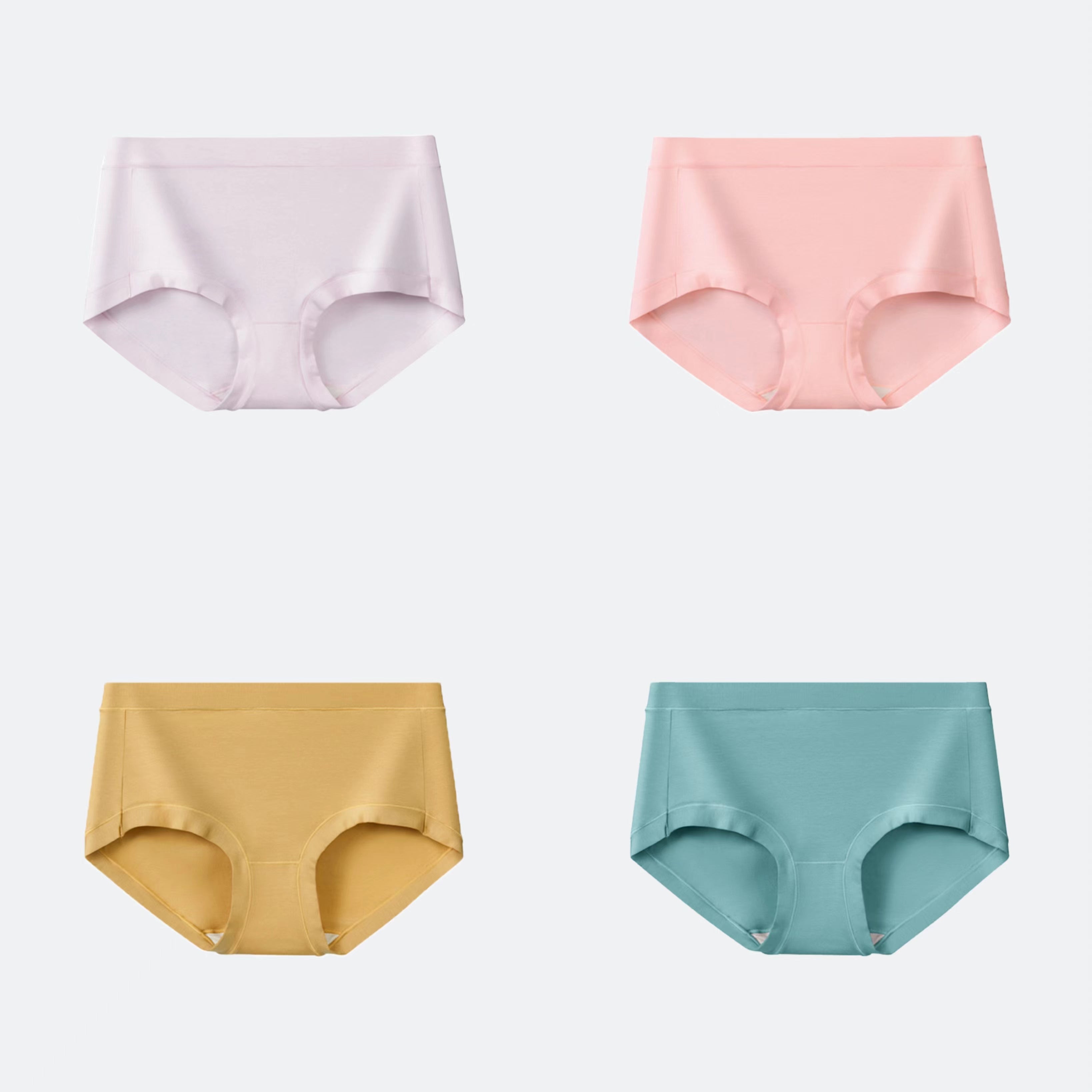 （Any 4-color combination) Cotton 80 Count Long Staple Cotton 5A Antibacterial Mulberry Silk Crotch Women's Panties