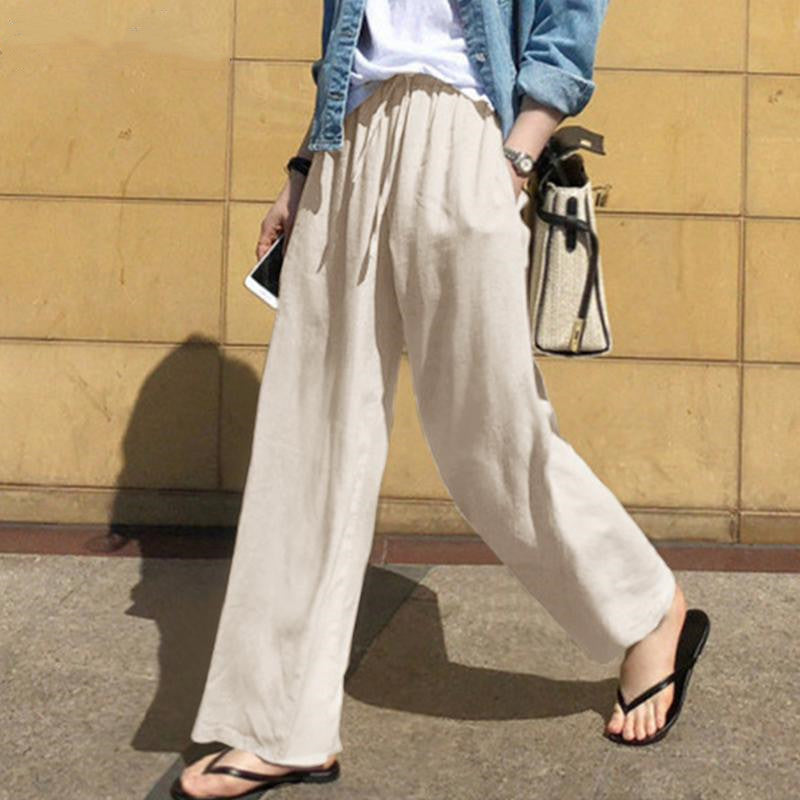 2024 Fashion High Waist Solid Color Casual Loose Pants