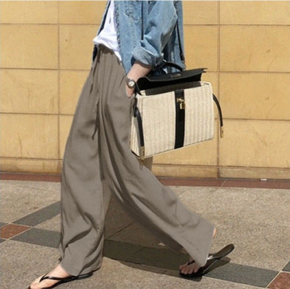 2024 Fashion High Waist Solid Color Casual Loose Pants