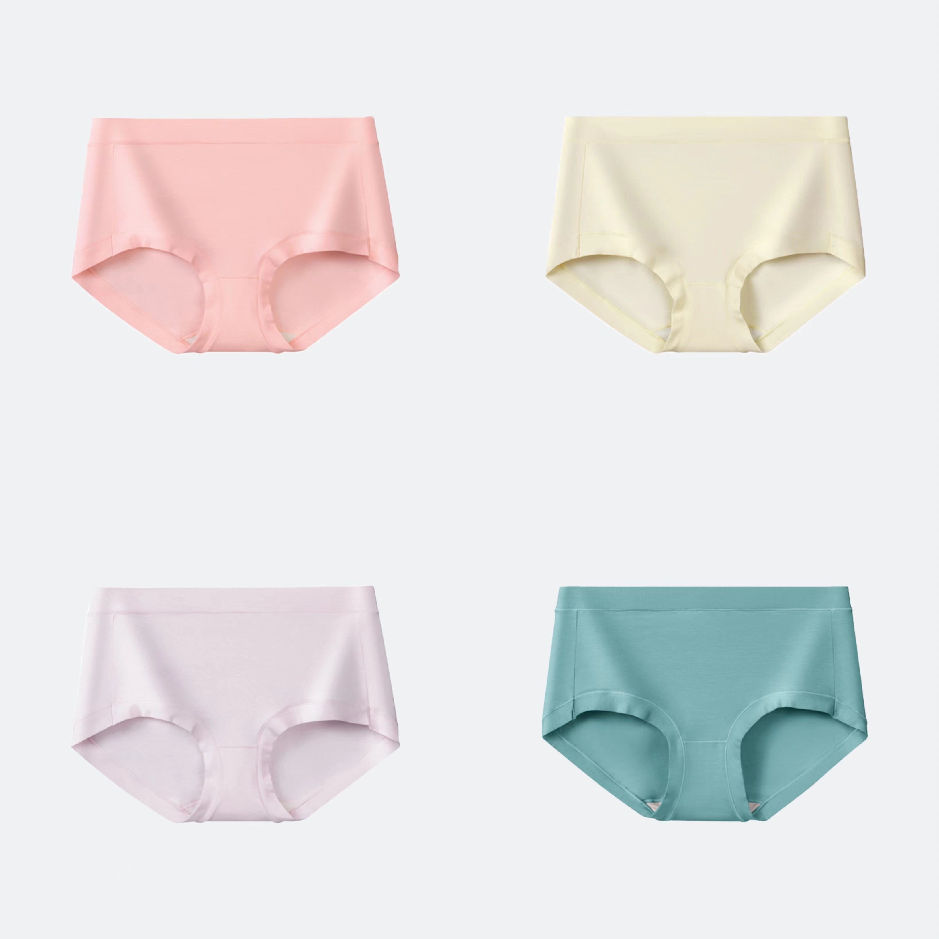 （Any 4-color combination) Cotton 80 Count Long Staple Cotton 5A Antibacterial Mulberry Silk Crotch Women's Panties