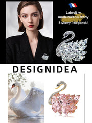 High-end crystal swan brooch