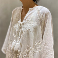 Retro style A-line skirt women loose tie dress