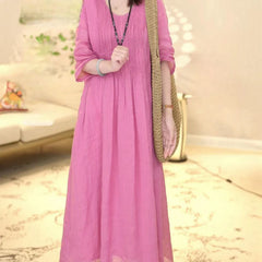 Design sense of light luxury loose temperament cotton linen dresses