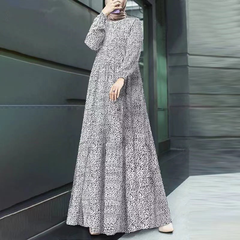 （30% off any two items）New style comfortable casual long sleeve pullover loose waist long dress