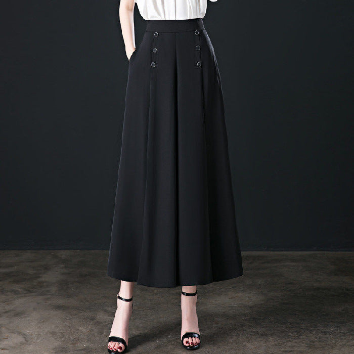 Fashion cool loose high waist wide leg pantskirt for women