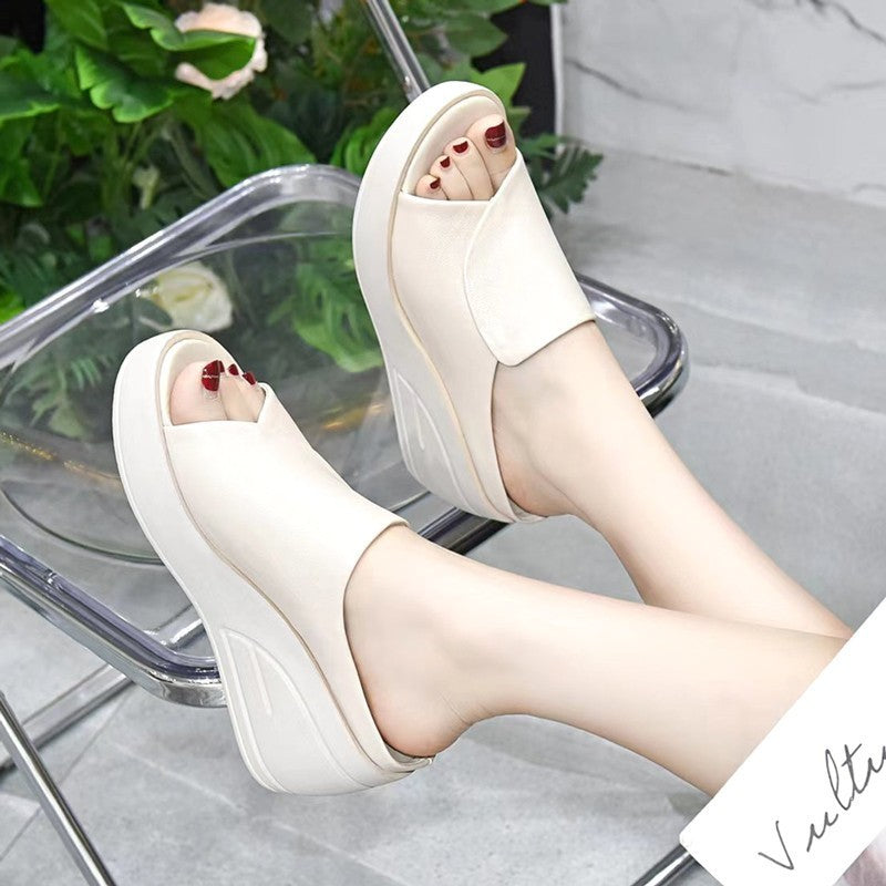 Italian casual wedge sandals