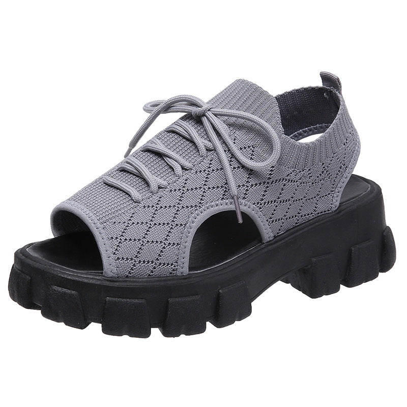 Summer breathable mesh fly knit sports sandals