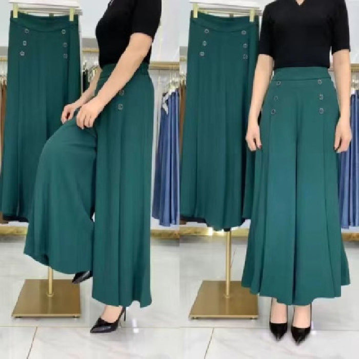 Fashion cool loose high waist wide leg pantskirt for women