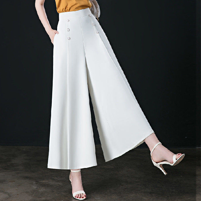 Fashion cool loose high waist wide leg pantskirt for women