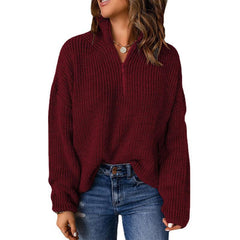 New women's high neck pullover knit fall versatile sweater women's models